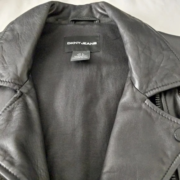 DKNY Jeans Leather Moto Jacket - Picture 5 of 7